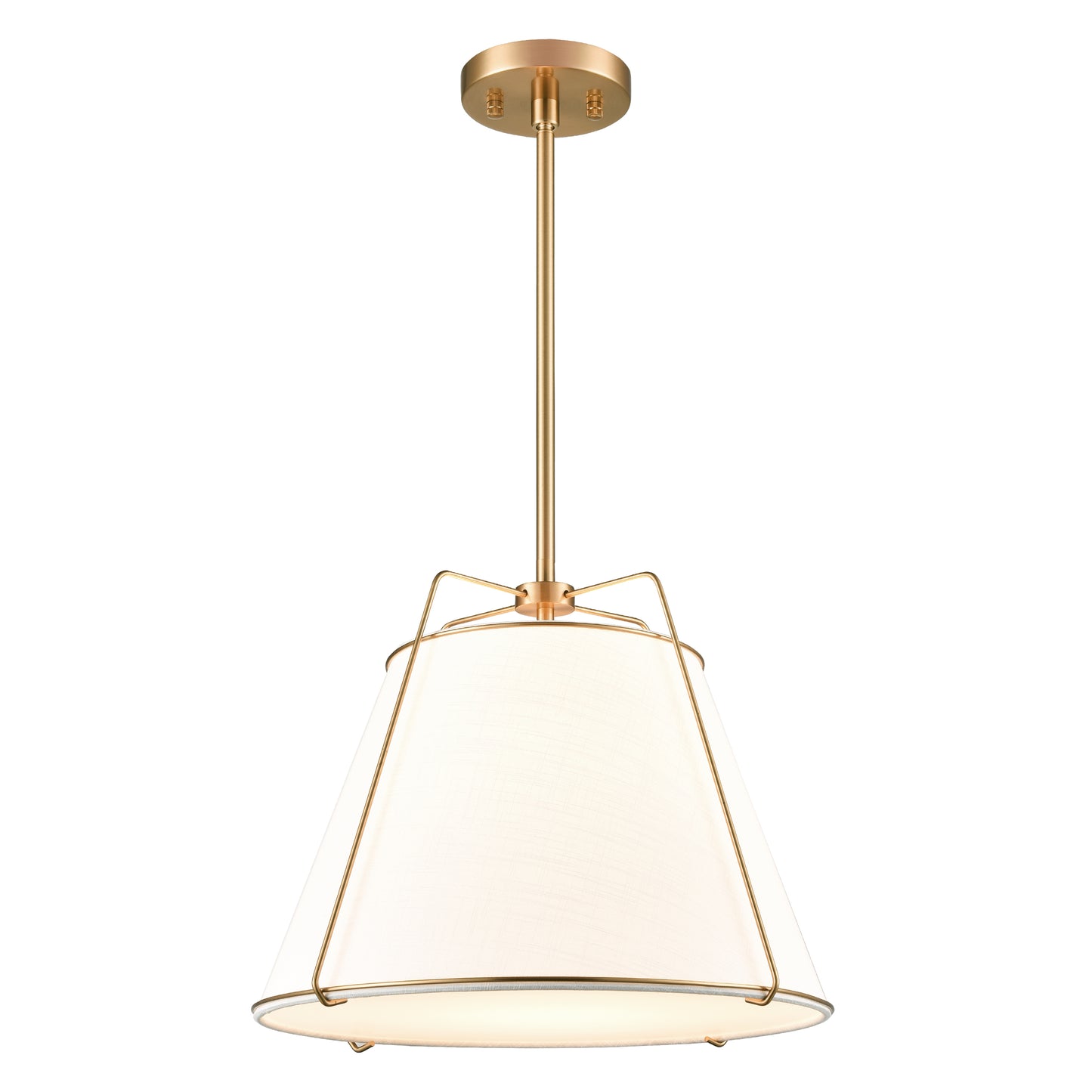 Lise 15" Chandelier | Antique Brass/White