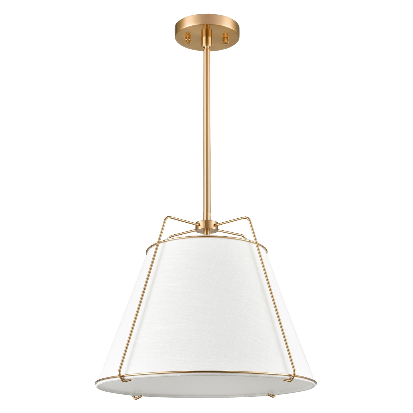 Lise 15" Chandelier | Antique Brass/White