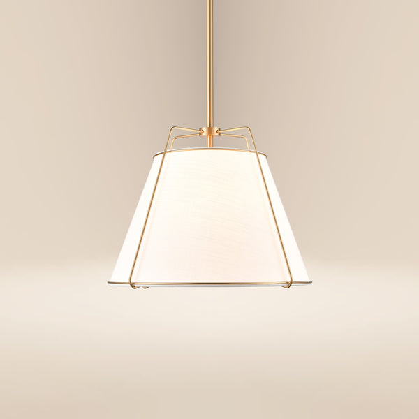 Lise 15" Chandelier | Antique Brass/White