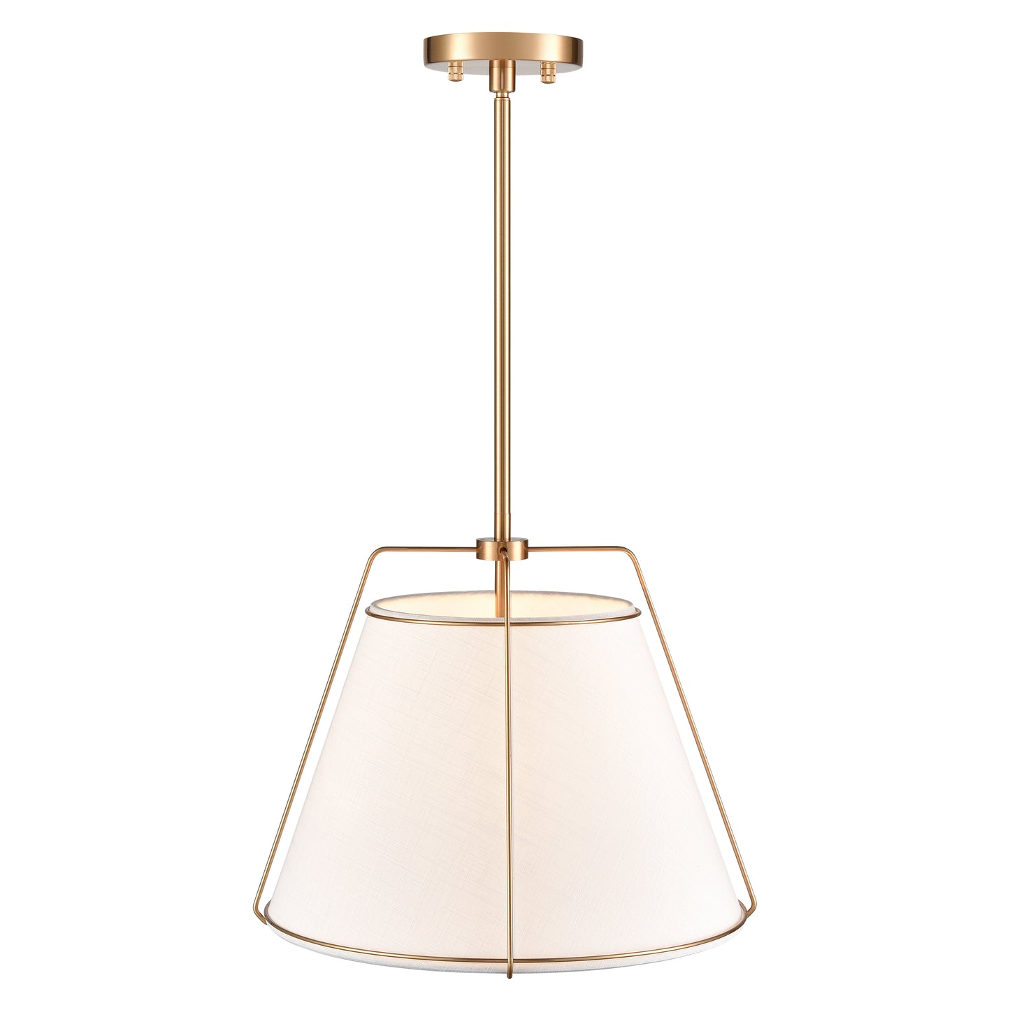 Lise 15" Chandelier | Antique Brass/White