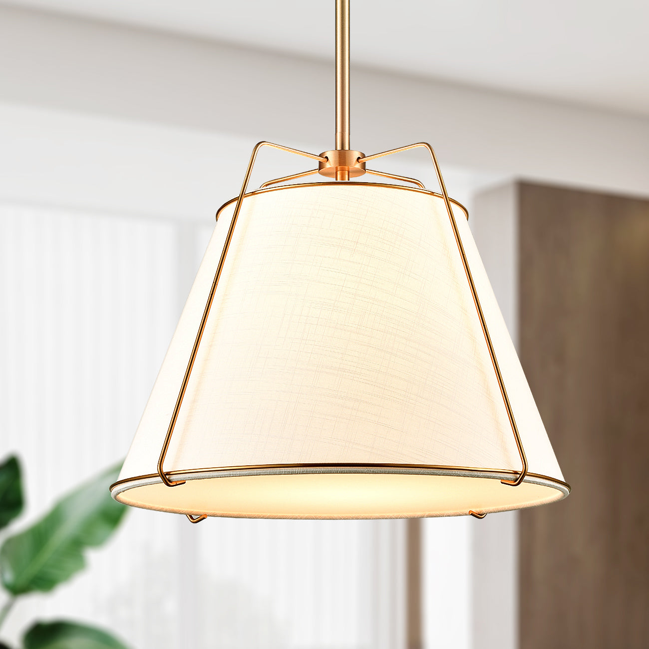 Lise 15" Chandelier | Antique Brass/White
