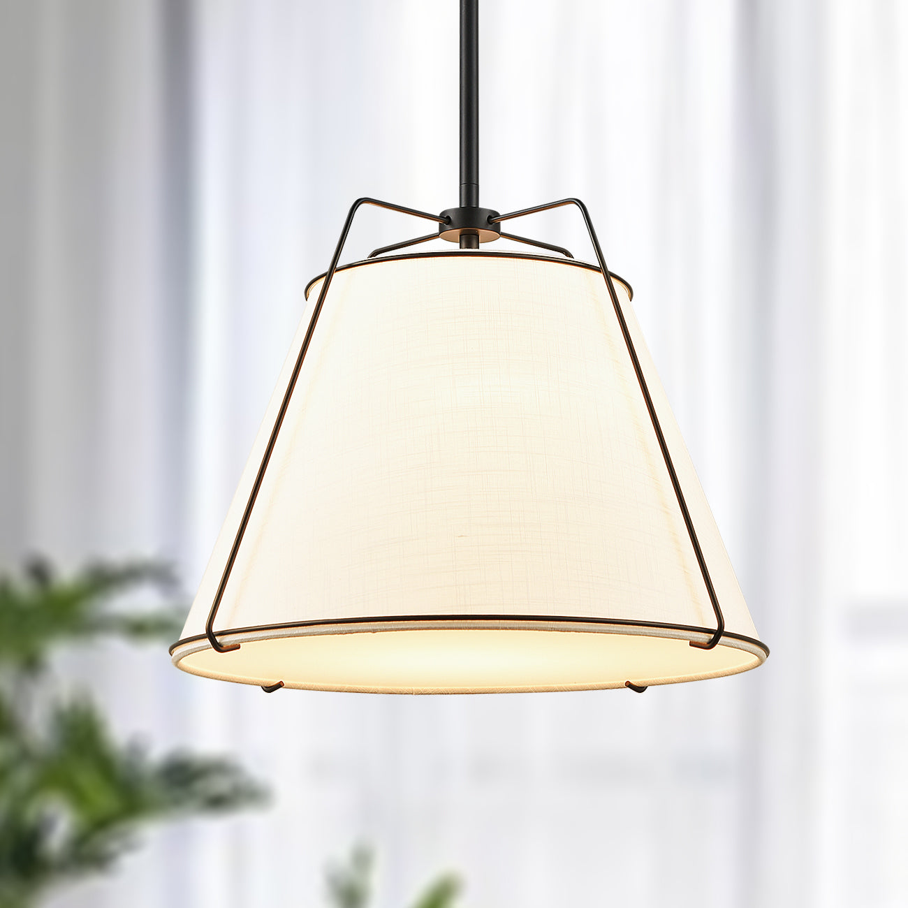 Lise 15" Chandelier | Black/White