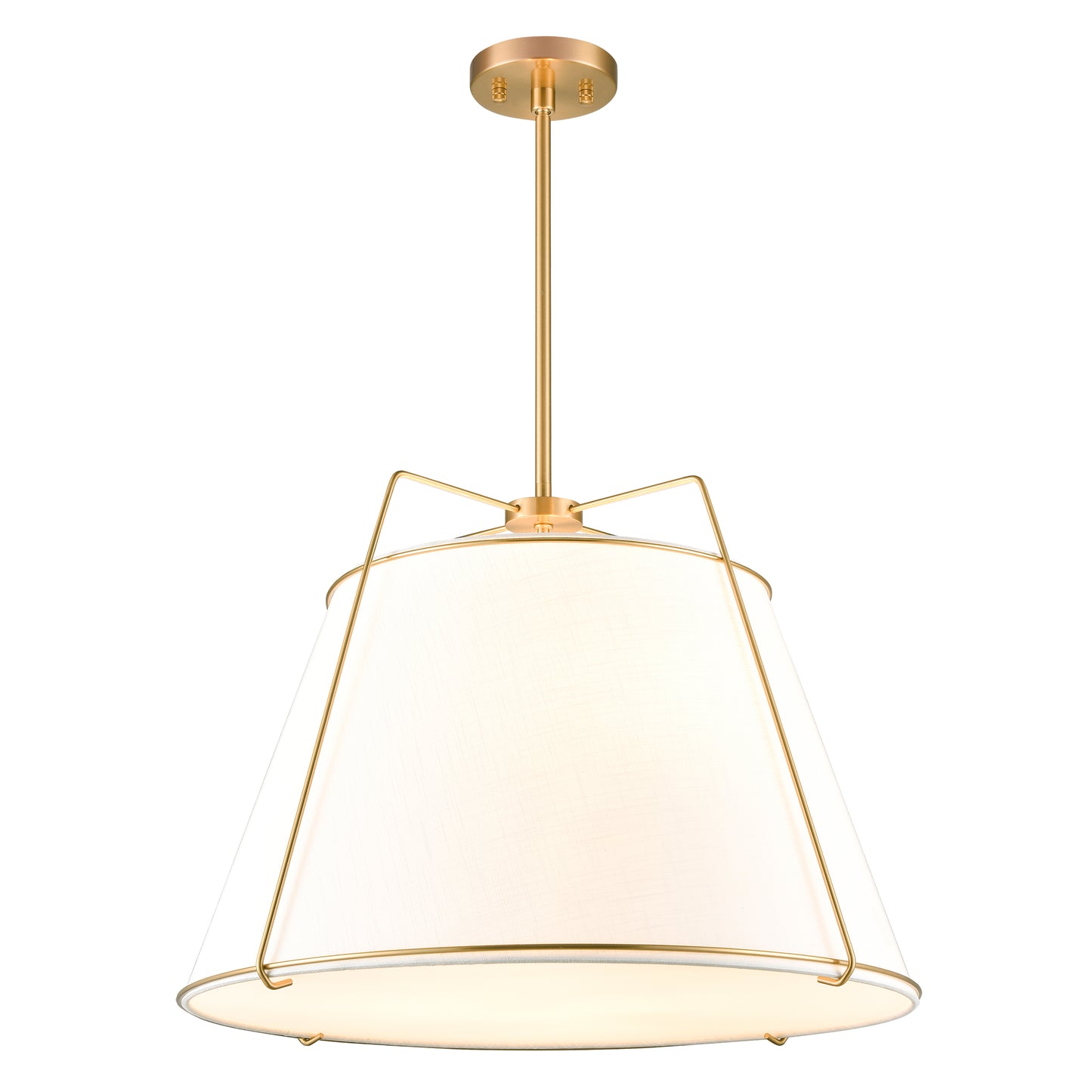 Lise 22" Chandelier | Antique Brass/White