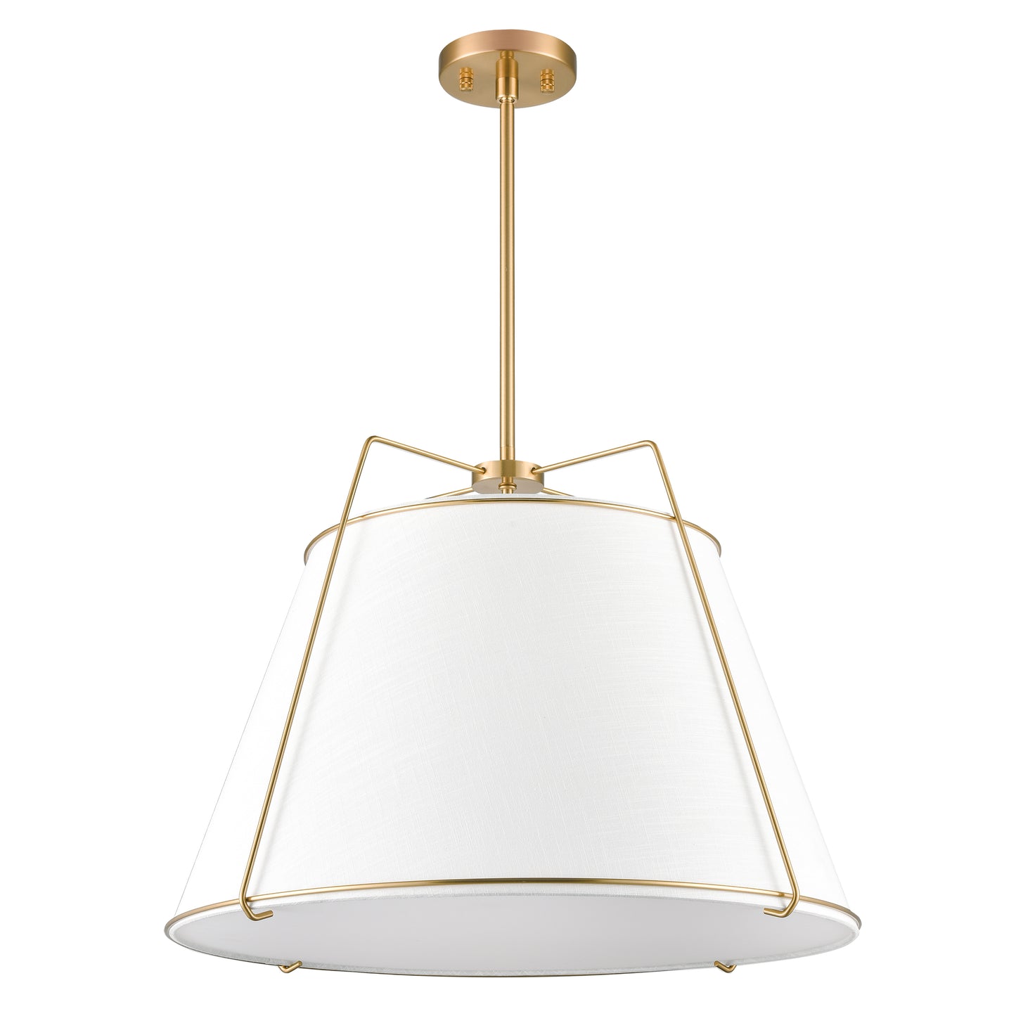 Lise 22" Chandelier | Antique Brass/White