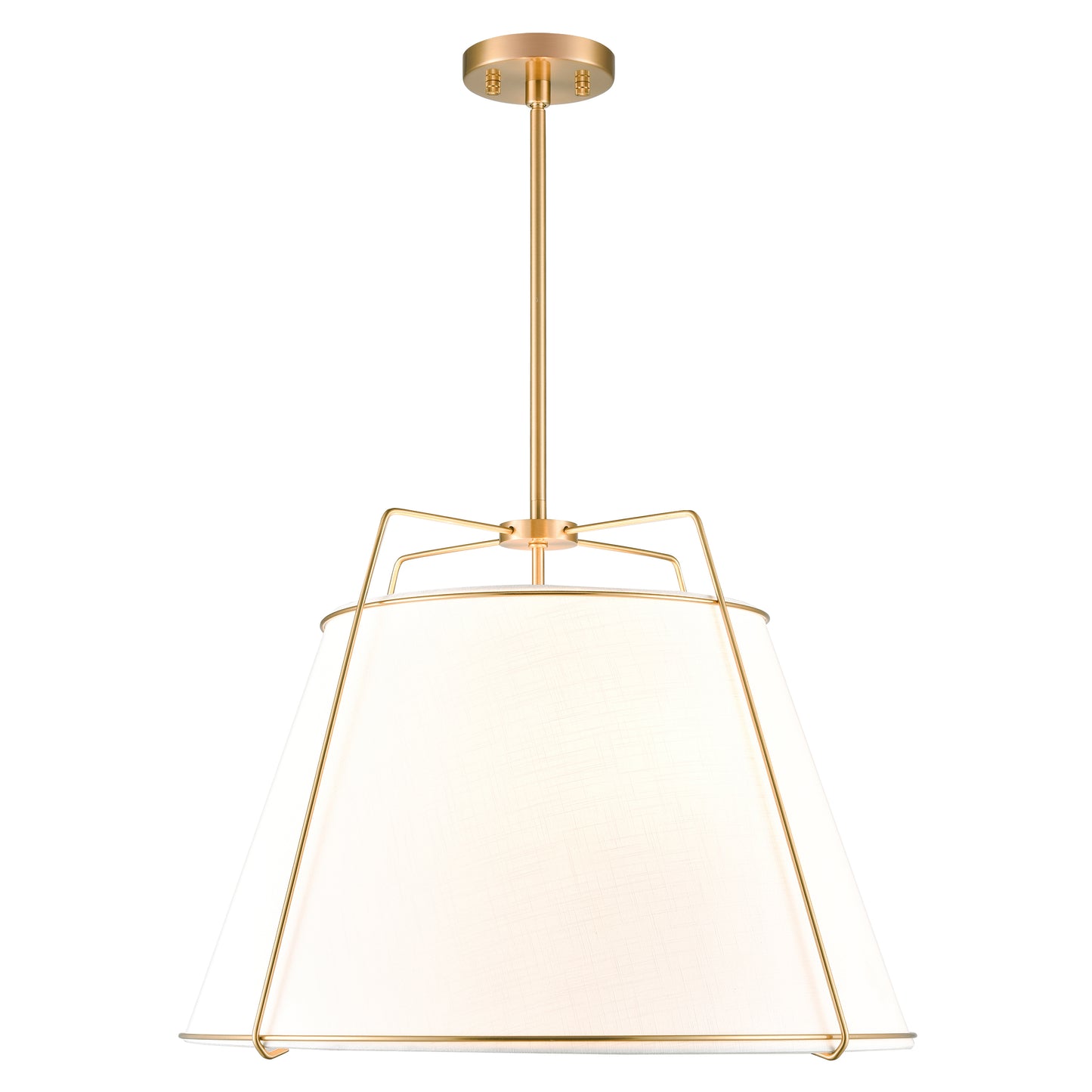 Lise 22" Chandelier | Antique Brass/White