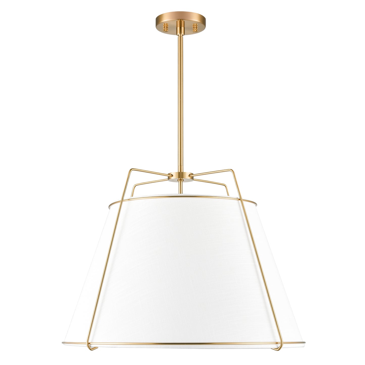 Lise 22" Chandelier | Antique Brass/White