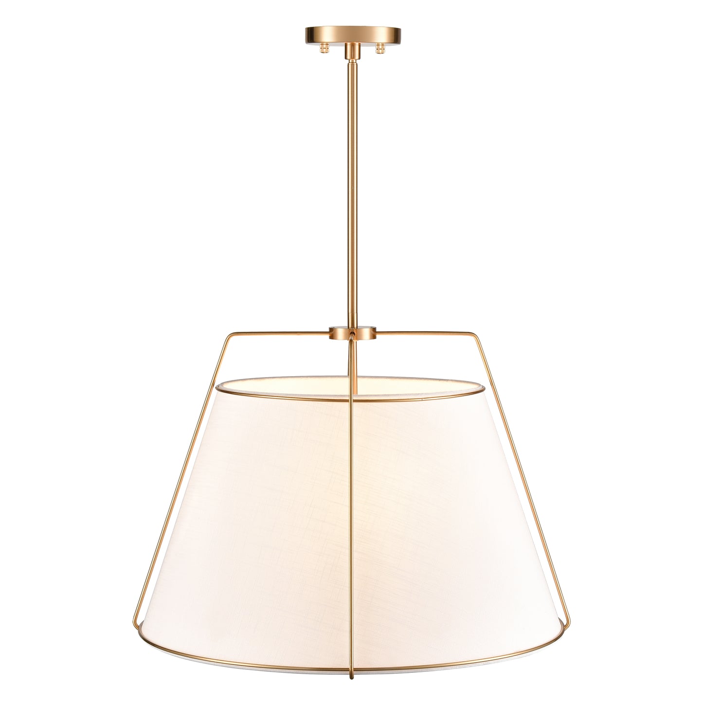 Lise 22" Chandelier | Antique Brass/White