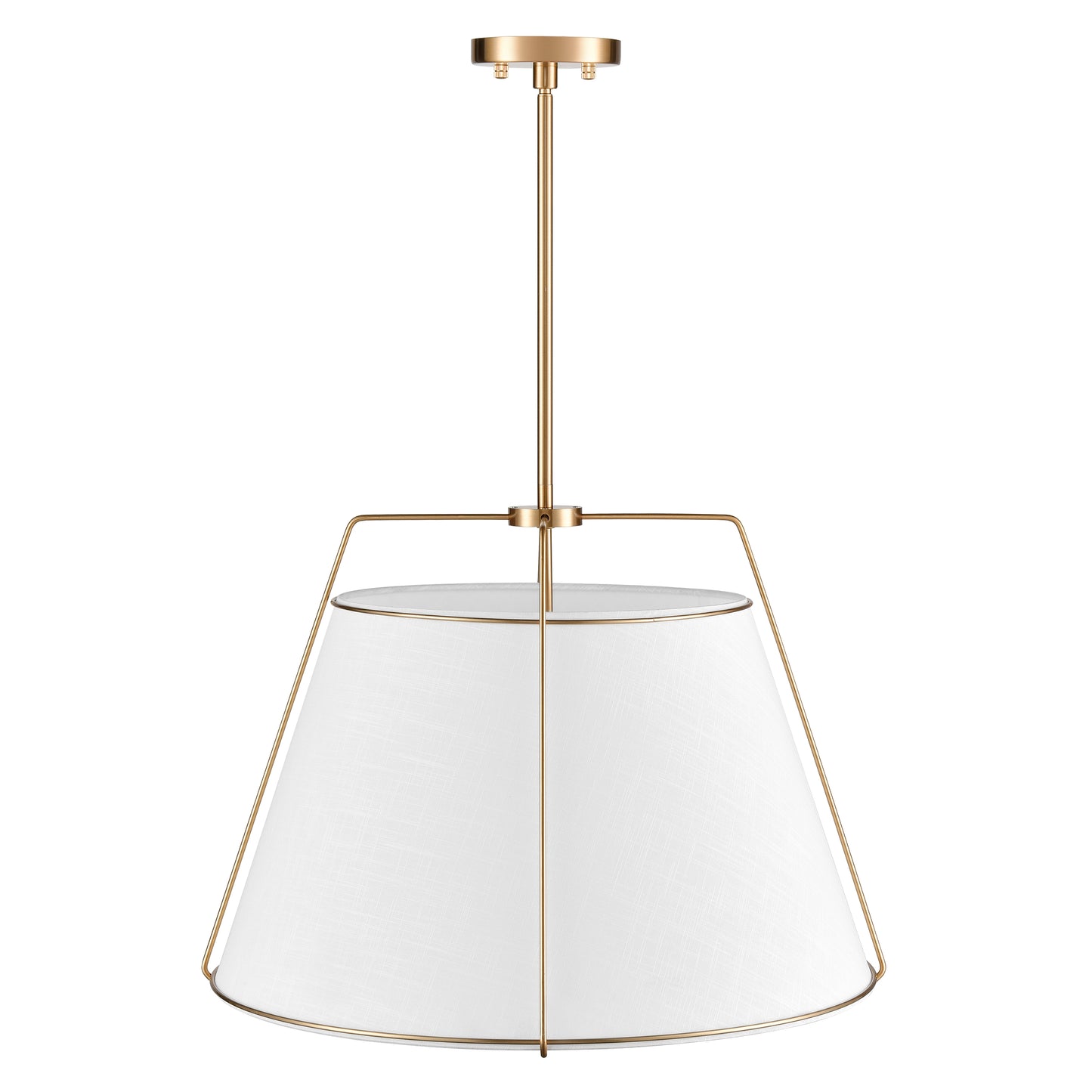 Lise 22" Chandelier | Antique Brass/White