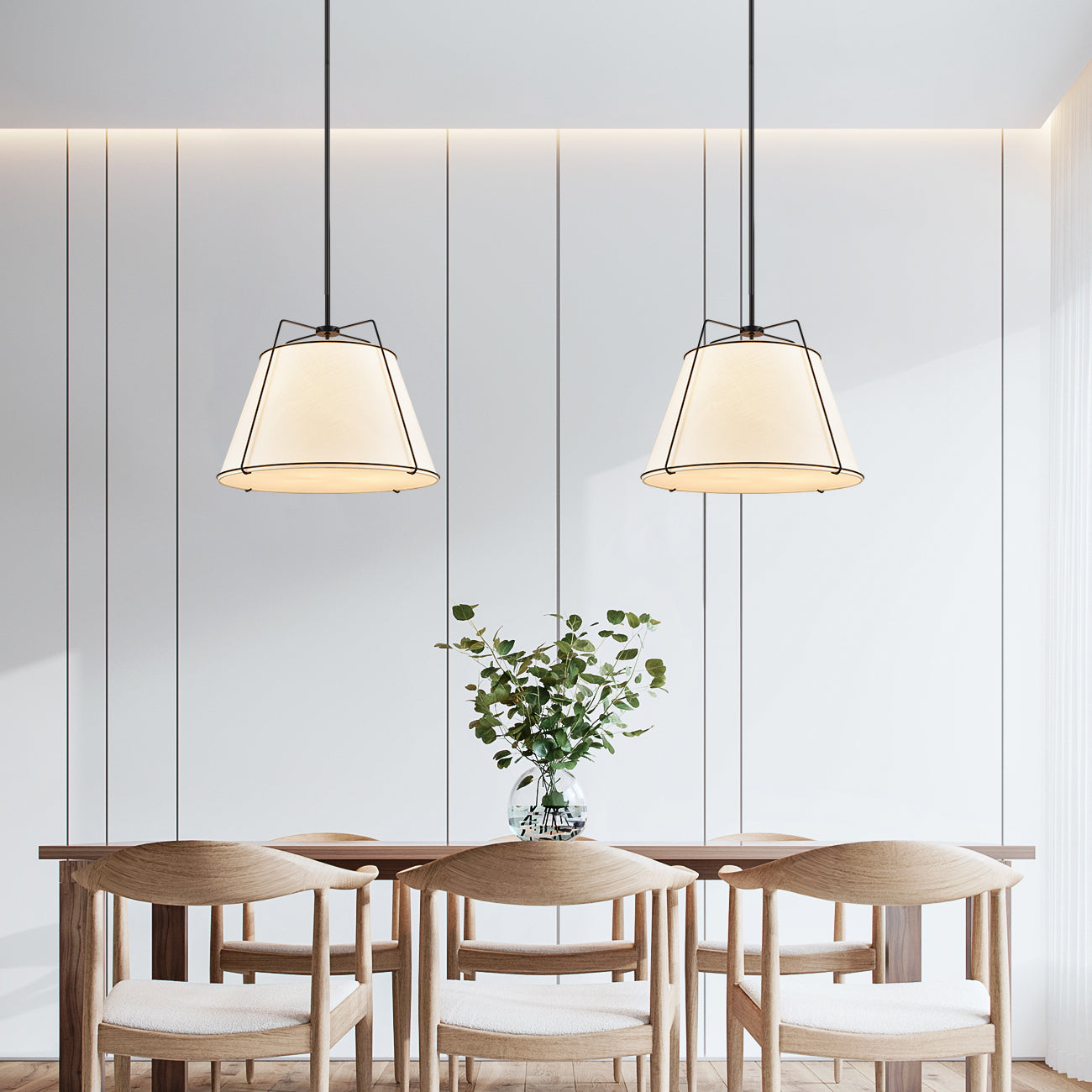 Lise 22" Chandelier | Black/White