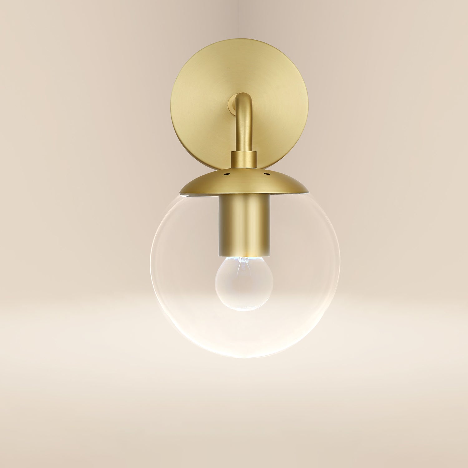 Zeno Globe Wall Sconce | Brushed Brass/Clear 