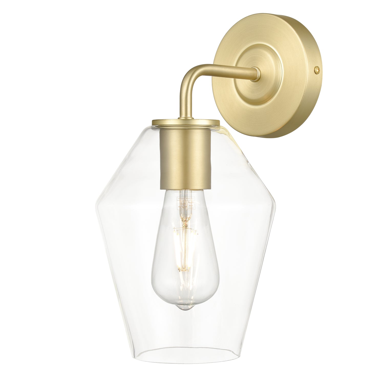 Clare Wall Sconce | Brushed Brass/Clear 