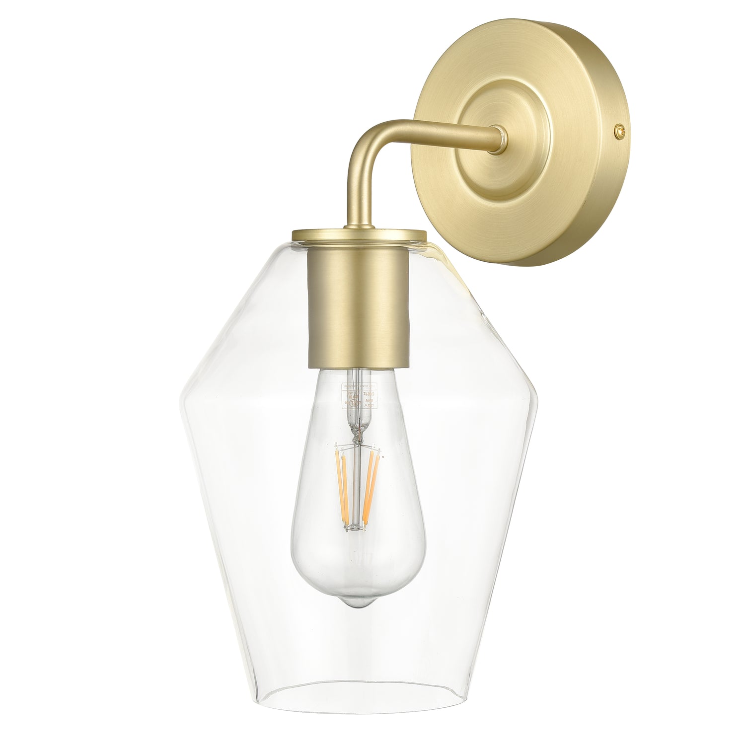 Clare Wall Sconce | Brushed Brass/Clear 