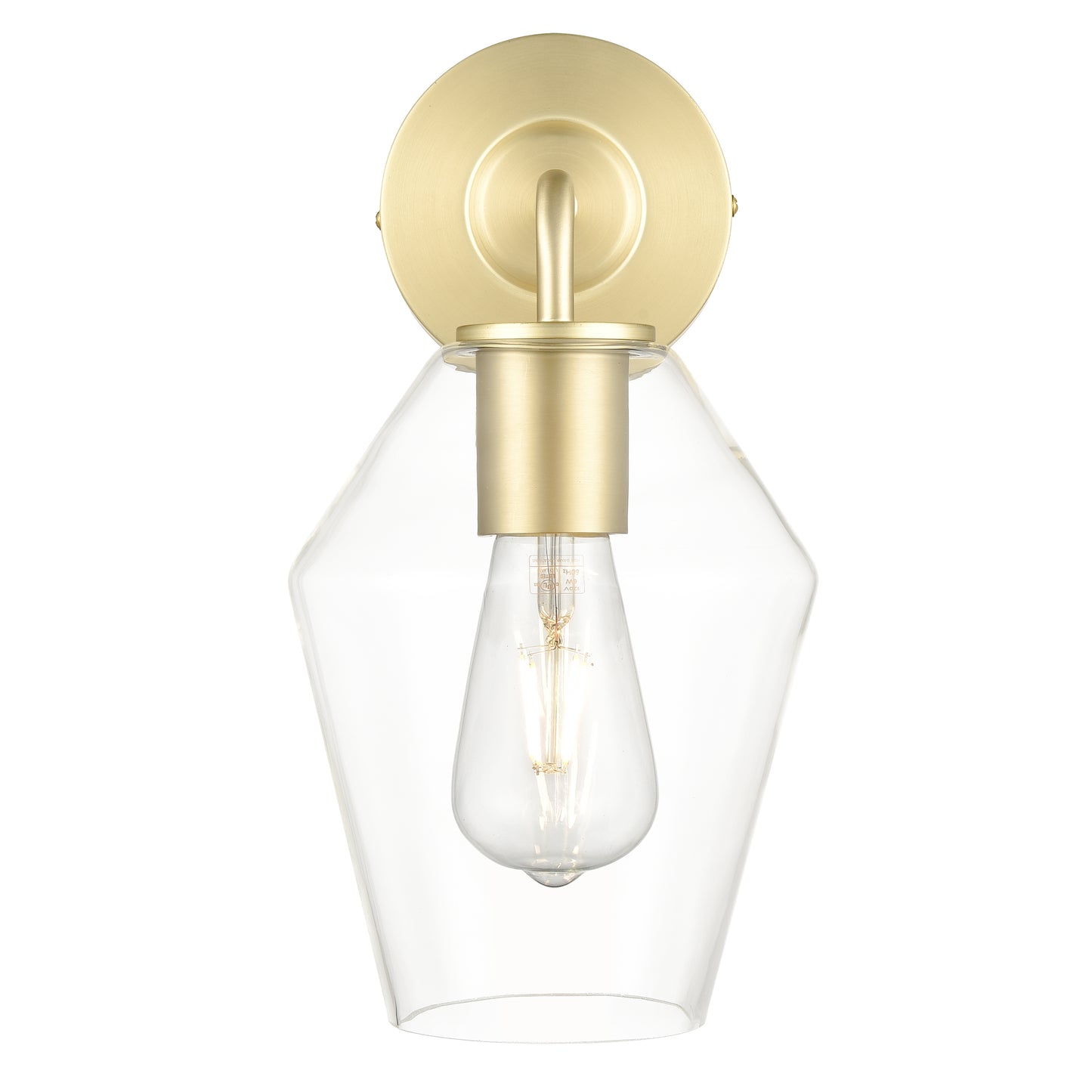 Clare Wall Sconce | Brushed Brass/Clear