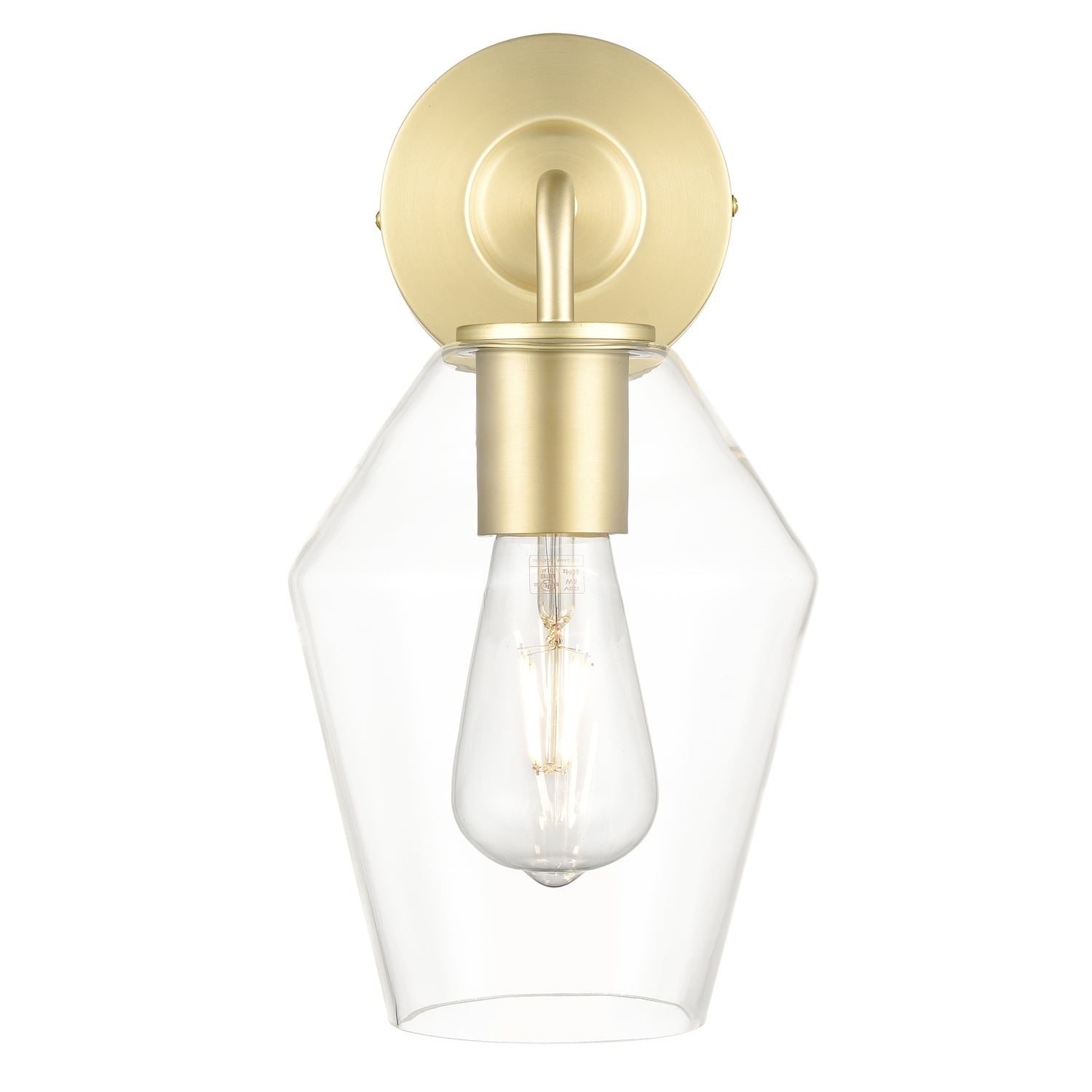 Clare Wall Sconce | Brushed Brass/Clear 