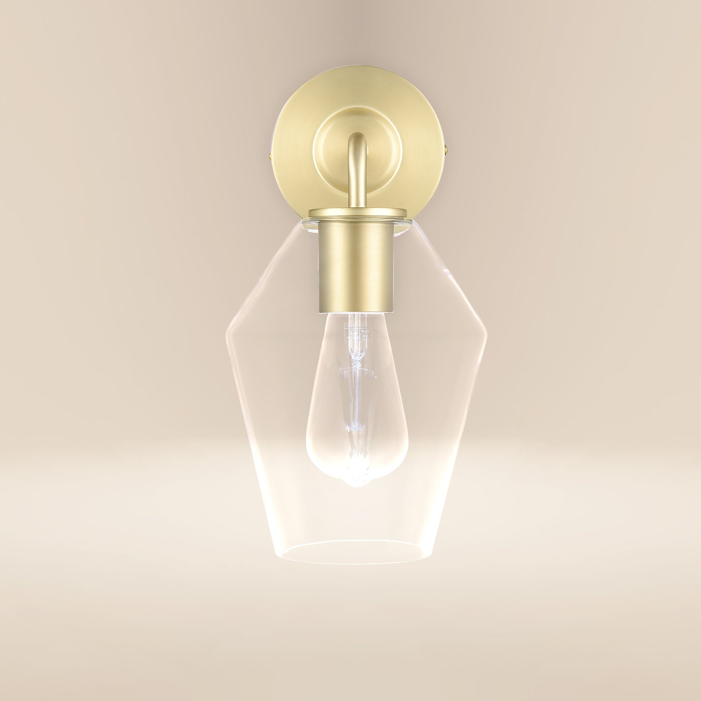Clare Wall Sconce | Brushed Brass/Clear