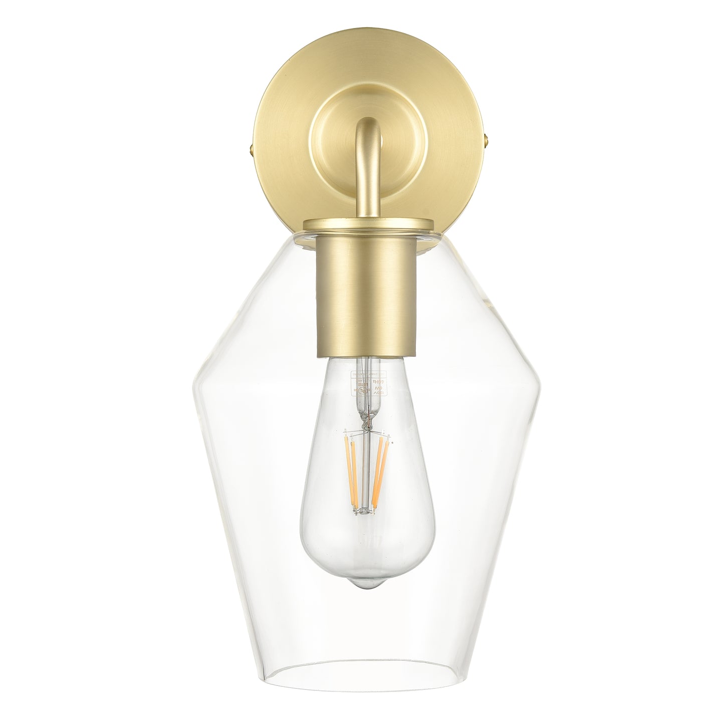 Clare Wall Sconce | Brushed Brass/Clear