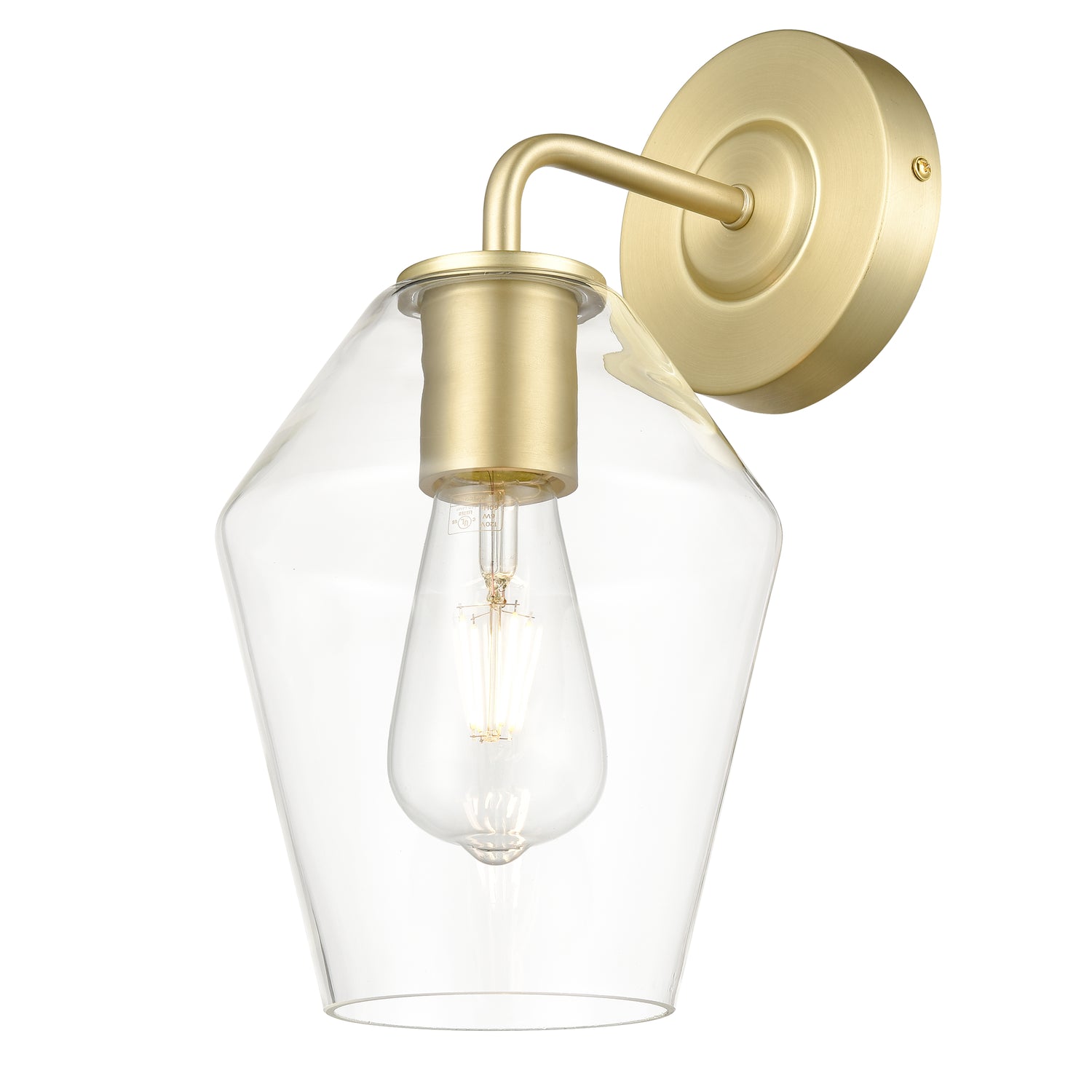 Clare Wall Sconce | Brushed Brass/Clear 