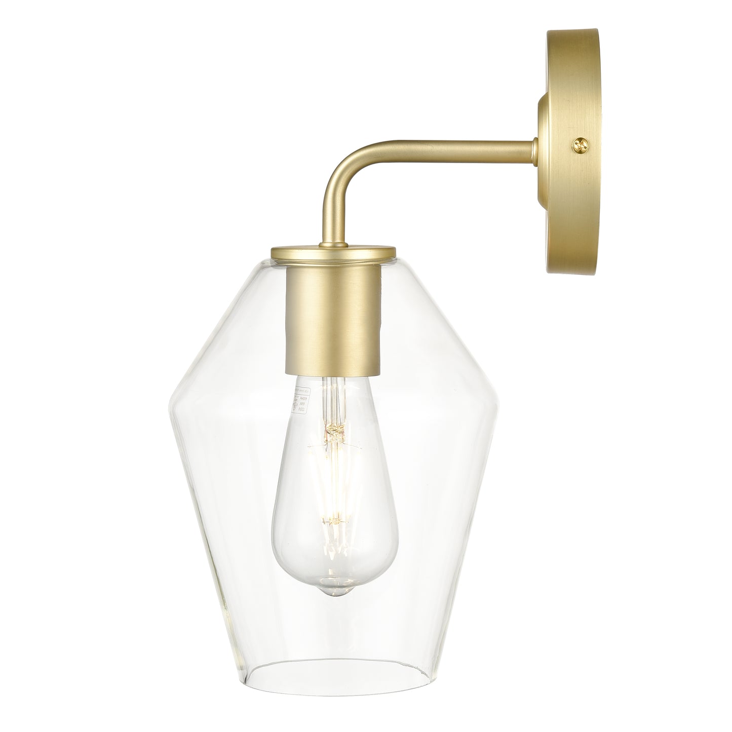 Clare Wall Sconce | Brushed Brass/Clear
