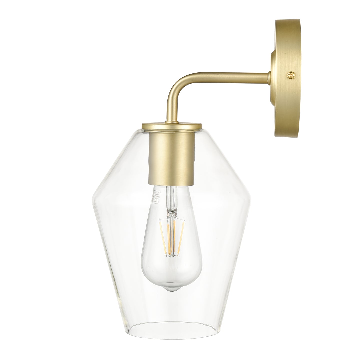 Clare Wall Sconce | Brushed Brass/Clear