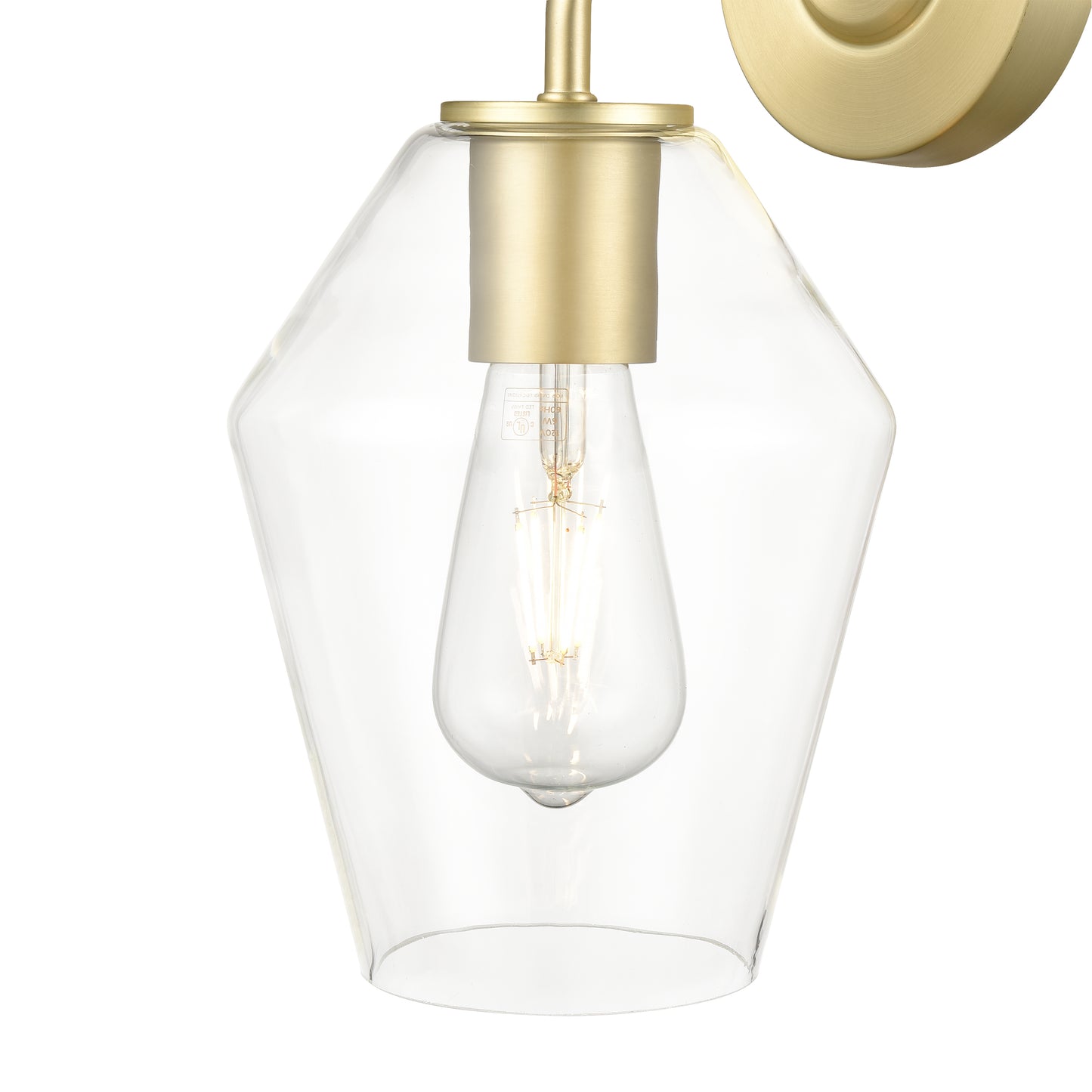 Clare Wall Sconce | Brushed Brass/Clear