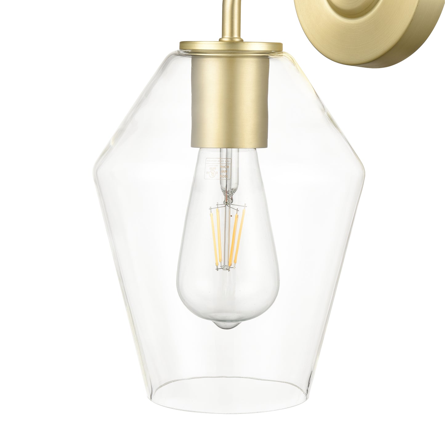 Clare Wall Sconce | Brushed Brass/Clear
