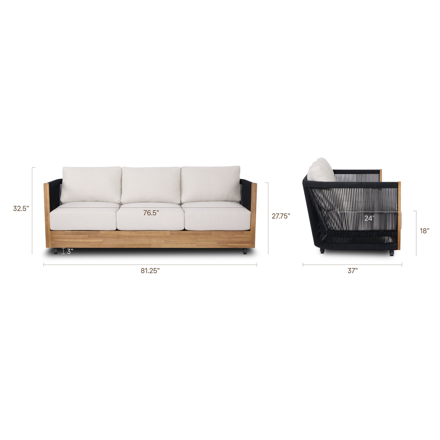Lucca 81" Outdoor Sofa | Sand