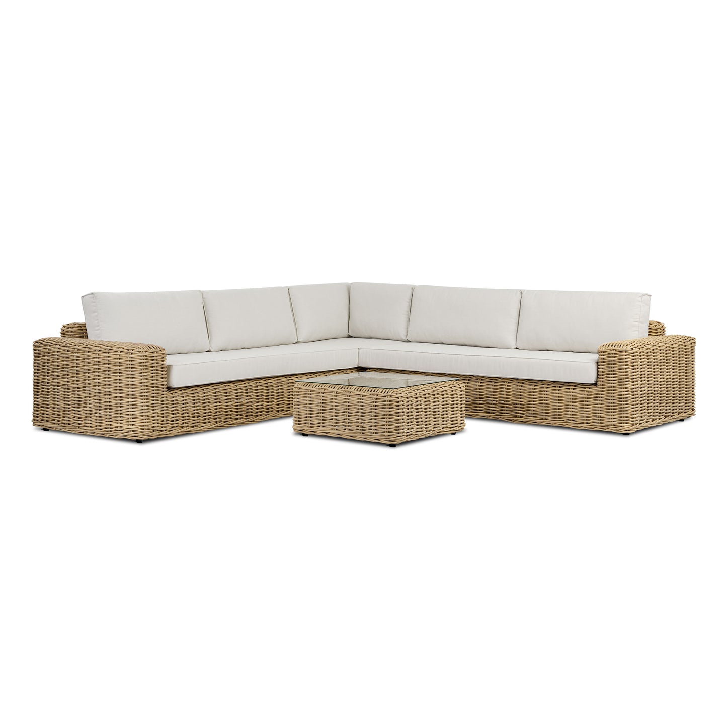 Puglia 115" Corner Sectional Set with Coffee Table | Sand