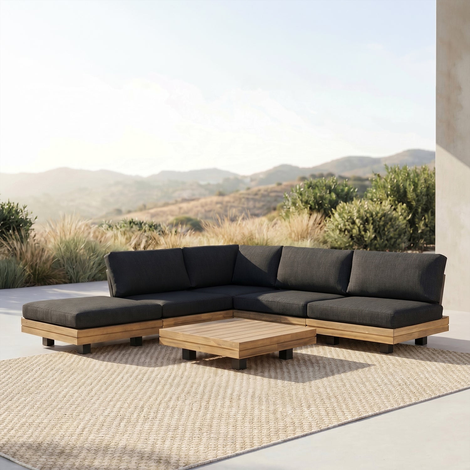 Celenza Modular Corner Sectional Set with Coffee Table | Dark Grey lifestyle_image