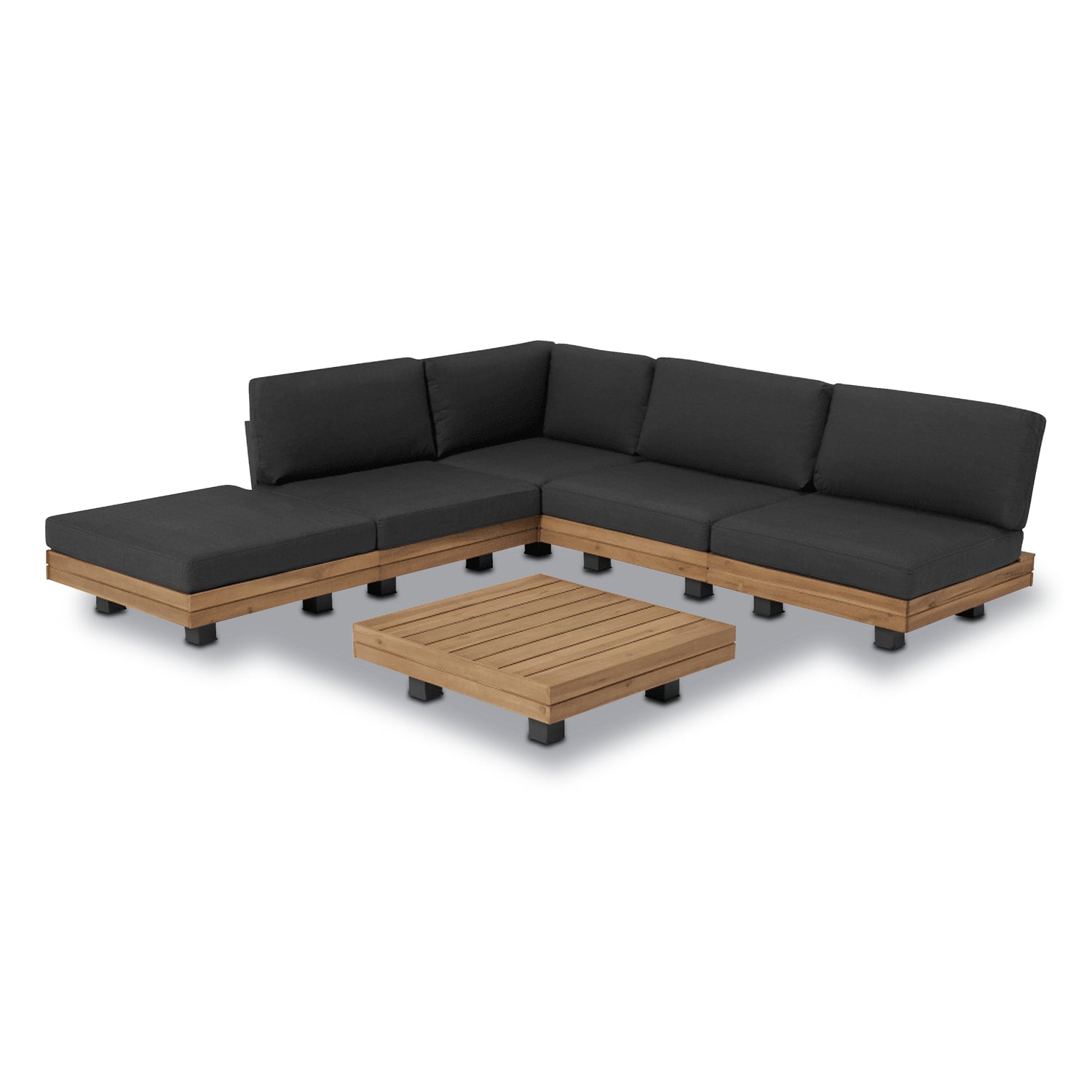 Celenza Modular Corner Sectional Set with Coffee Table | Dark Grey 