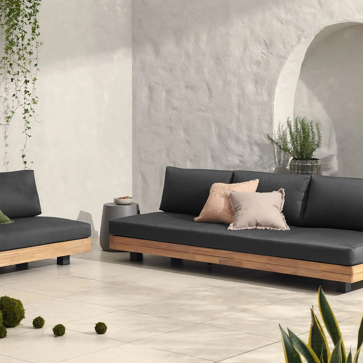 Celenza 3 Seat Sofa Bench | Dark Grey