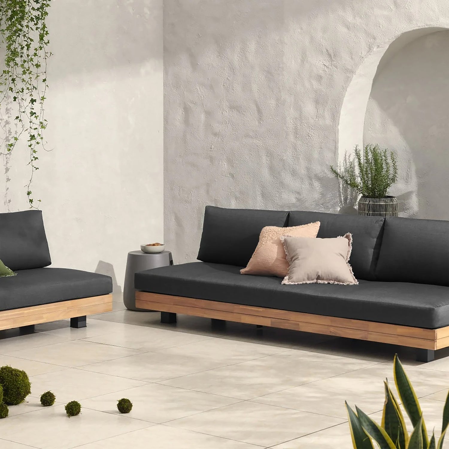 Celenza 3 Seat Sofa Bench | Dark Grey 