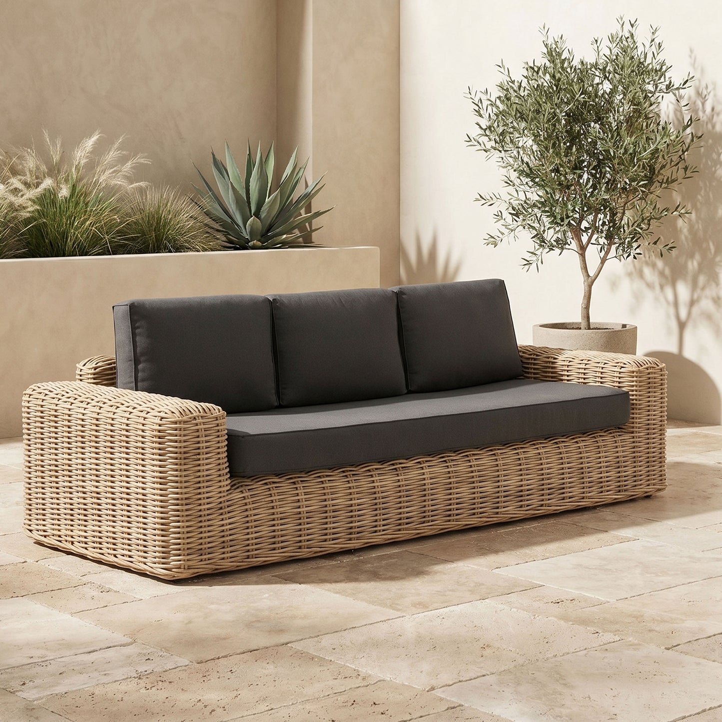 Puglia 3 Seat Sofa | Dark Grey