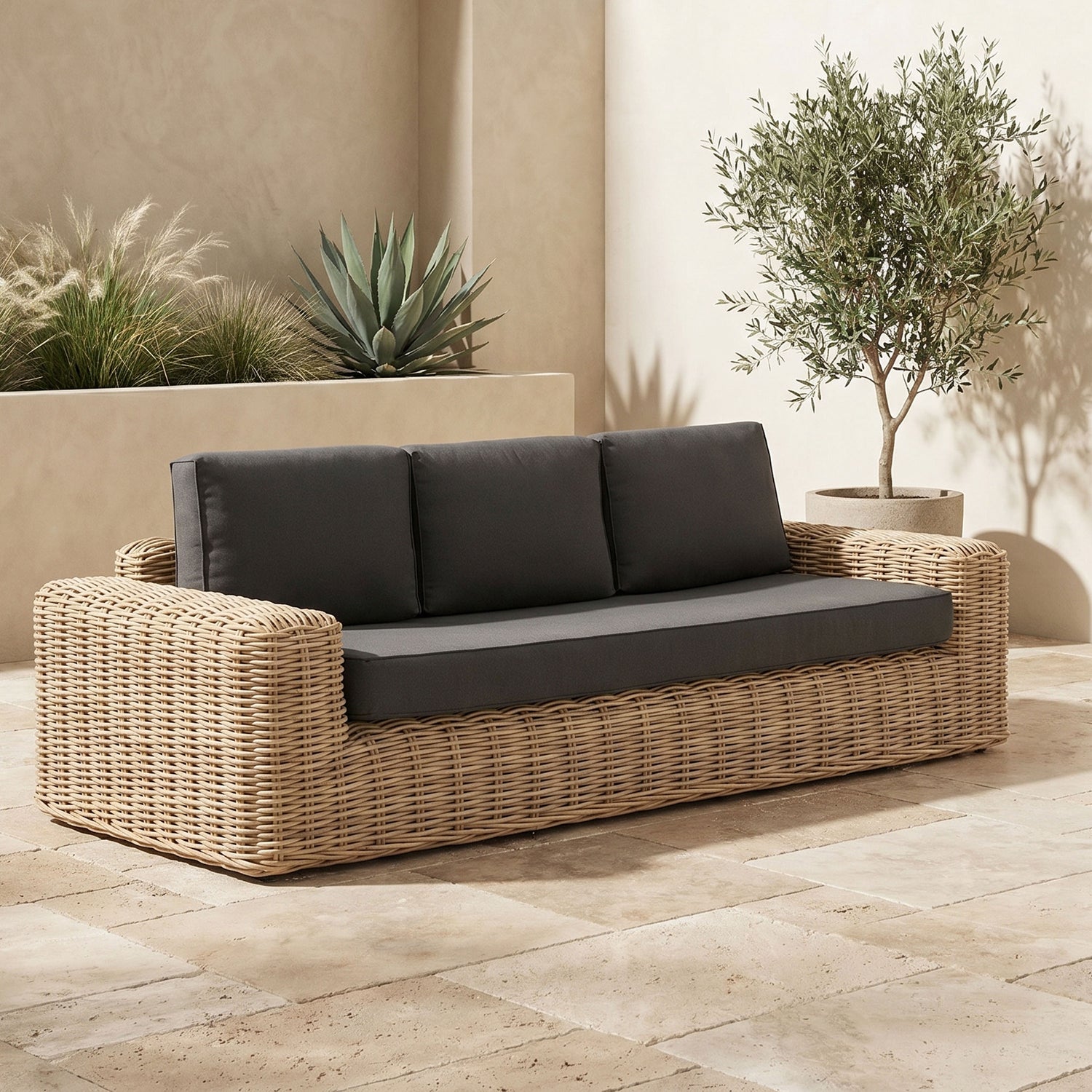 Puglia 3 Seat Sofa | Dark Grey 