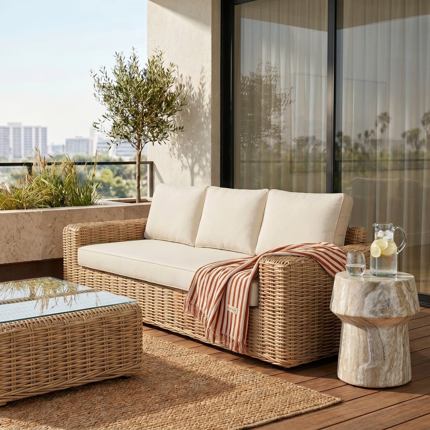 Puglia 3 Seat Sofa | Sand lifestyle_image