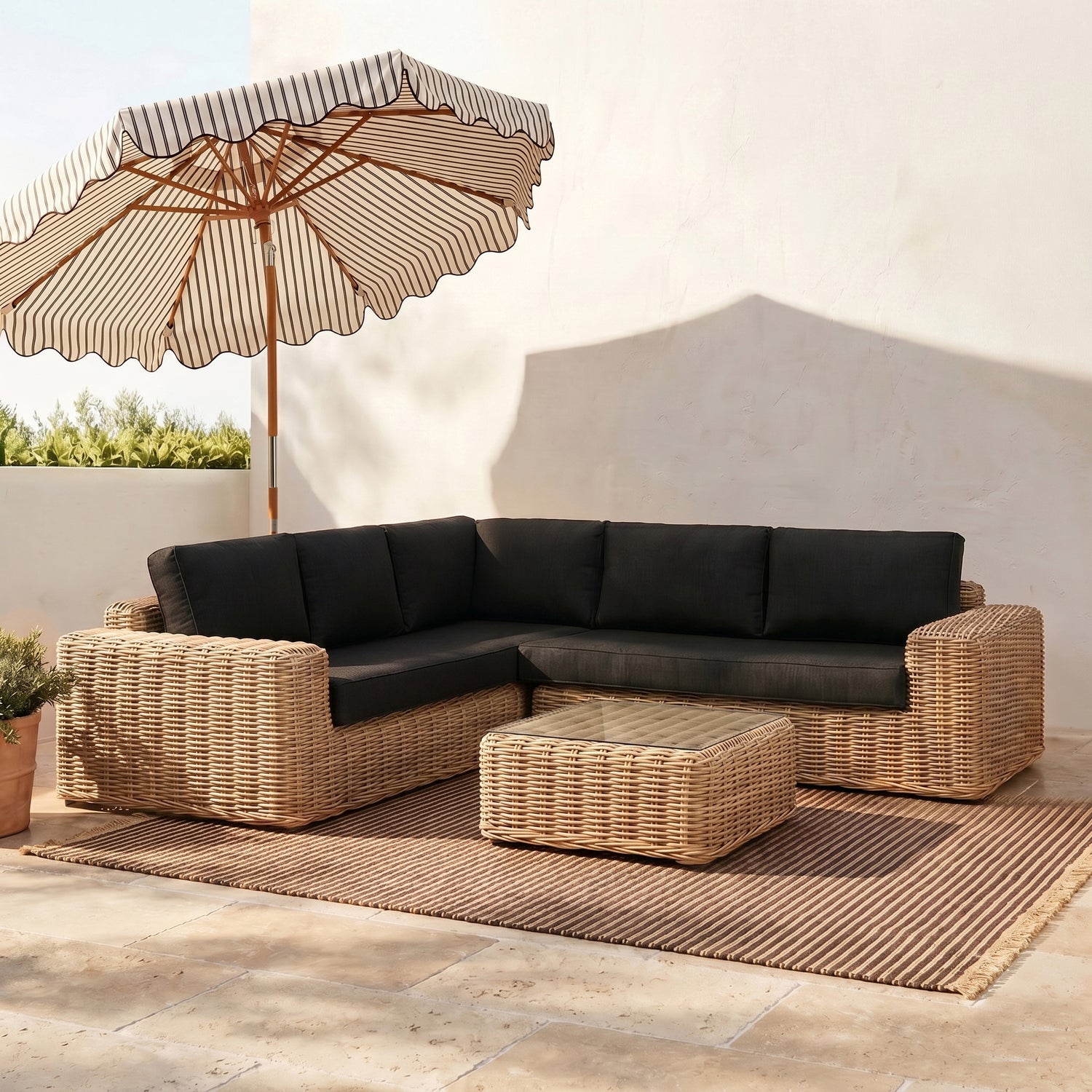 Puglia Corner Sectional Set with Coffee Table | Dark Grey lifestyle_image