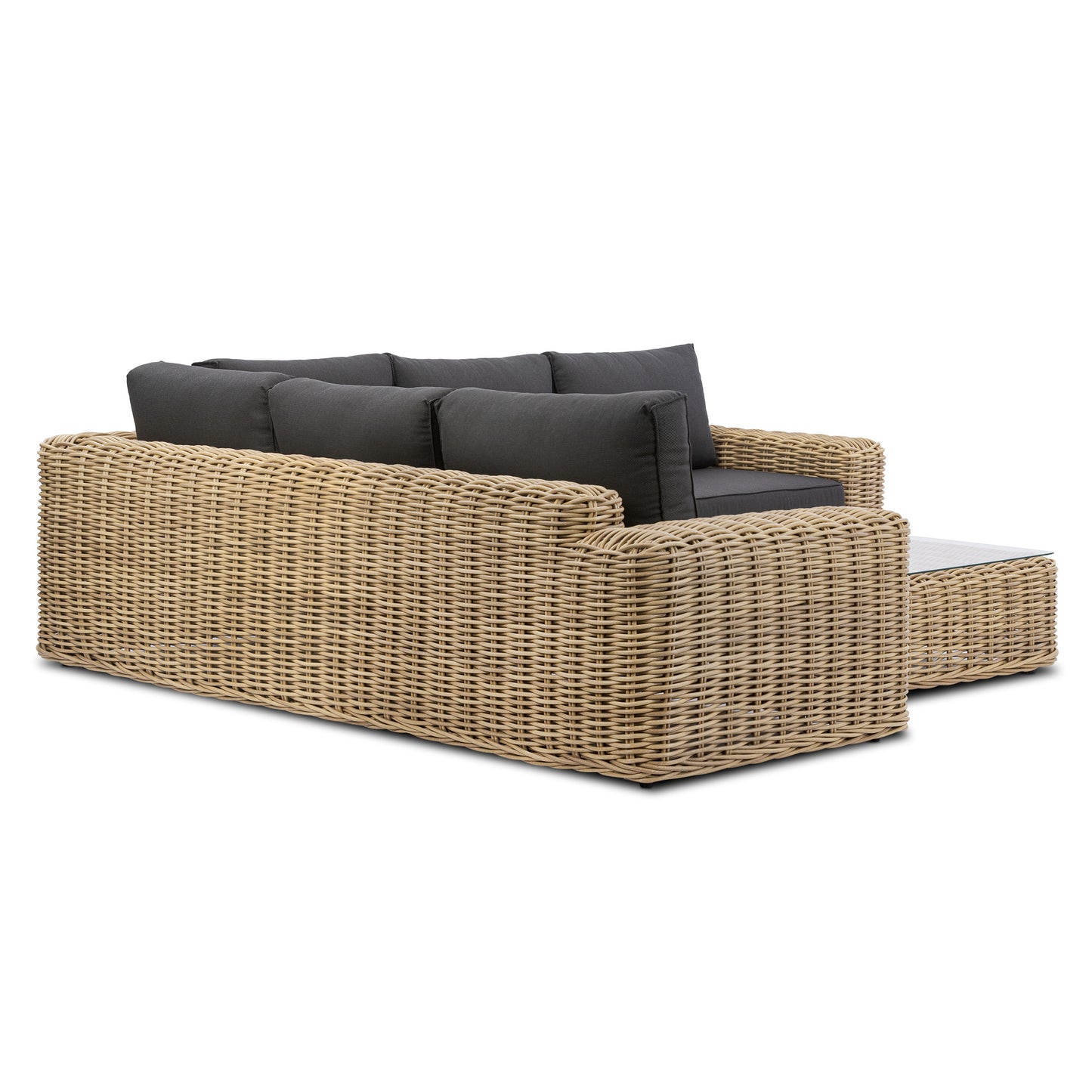 Puglia Corner Sectional Set with Coffee Table | Dark Grey