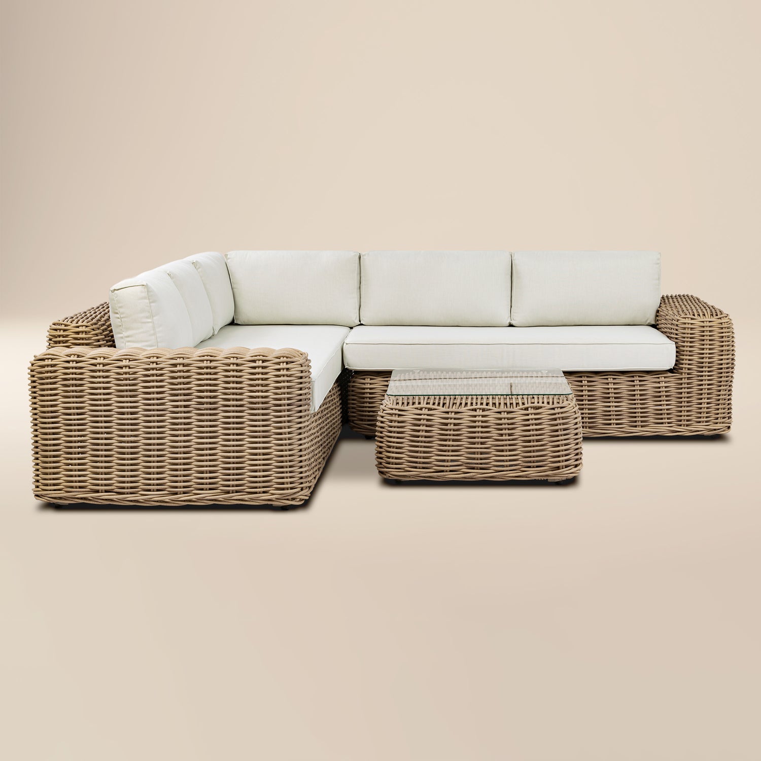 Puglia Corner Sectional Set with Coffee Table | Sand 