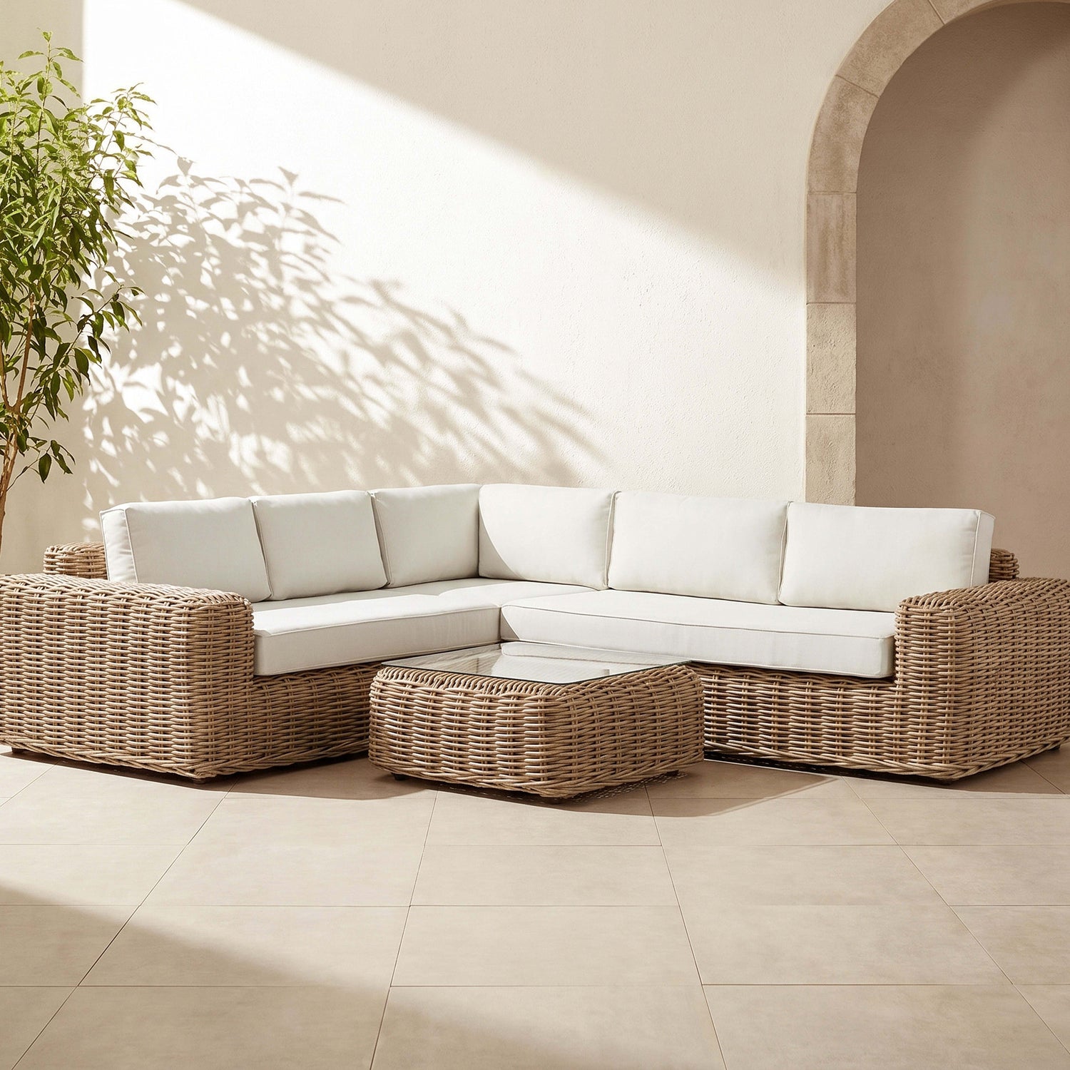 Puglia Corner Sectional Set with Coffee Table | Sand 