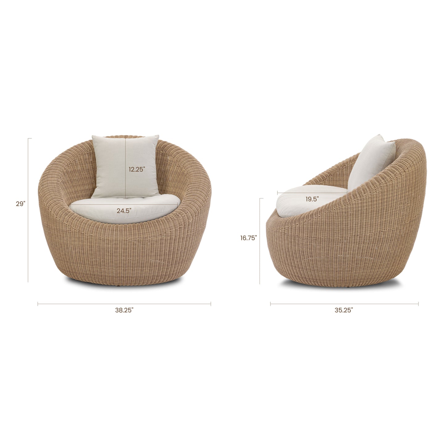 Nest Outdoor Lounge Chair | Sand | Set of 2