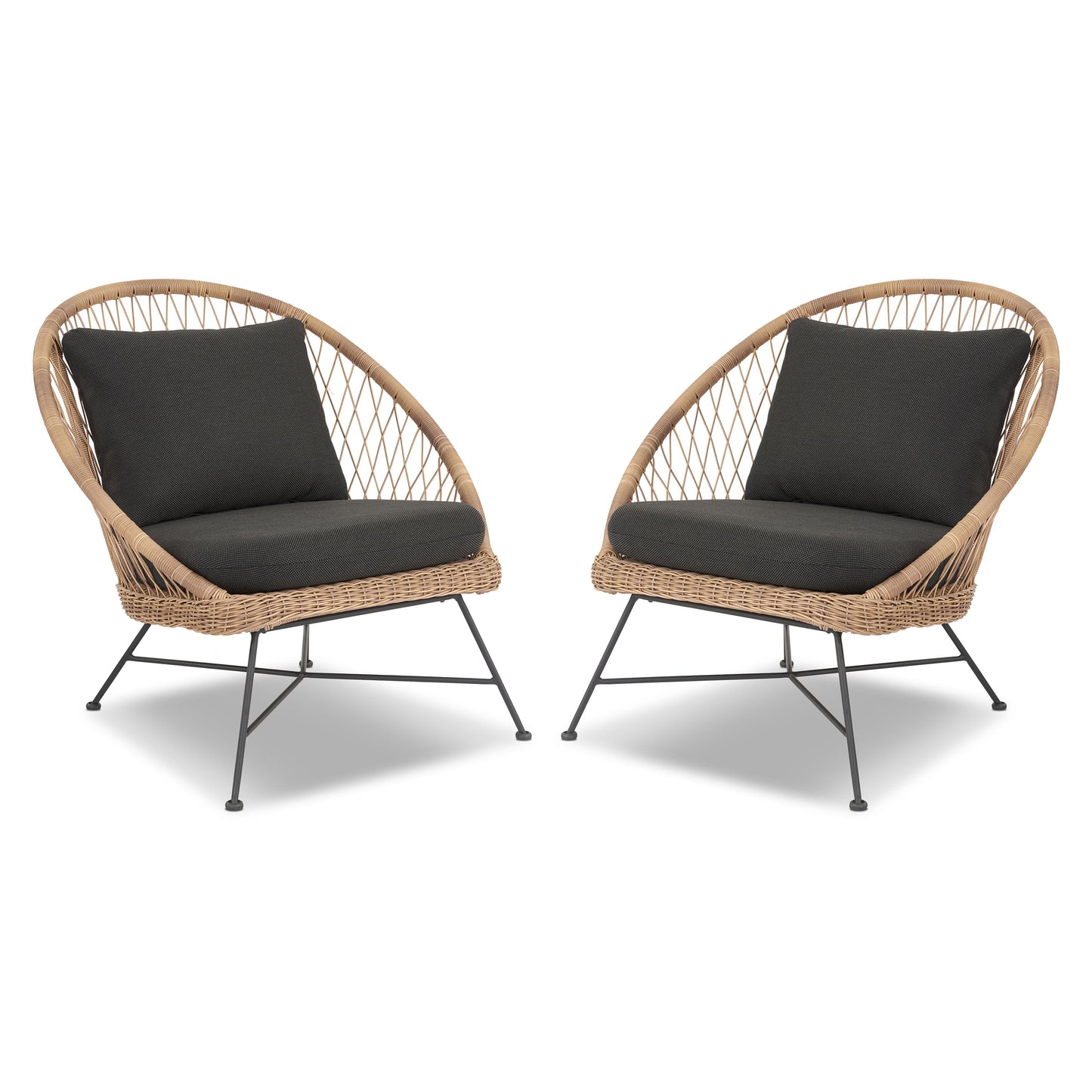 Ponza Indoor / Outdoor Lounge Chair | Medium Grey | Set of 2
