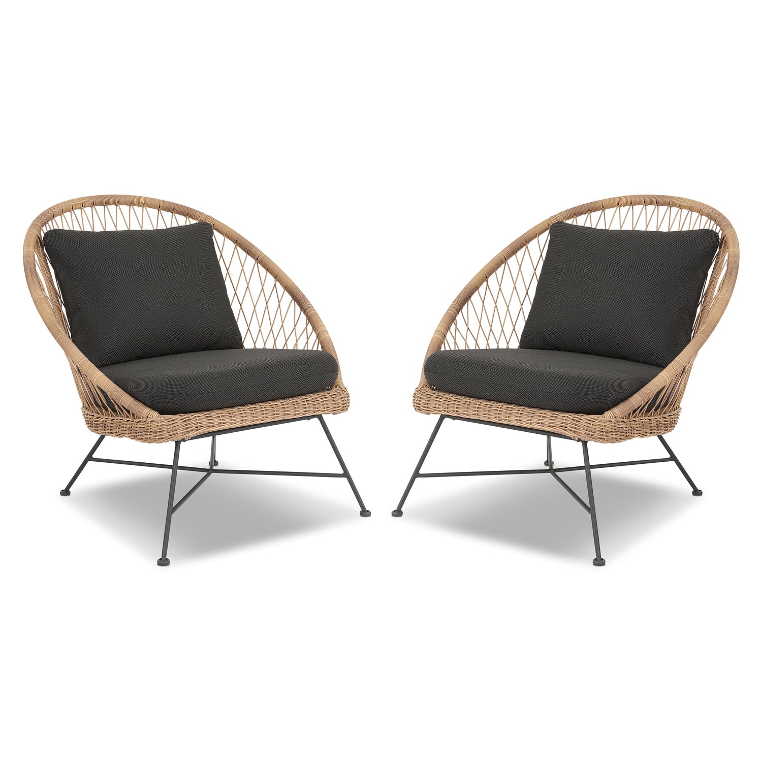 Ponza Indoor / Outdoor Lounge Chair | Medium Grey | Set of 2 