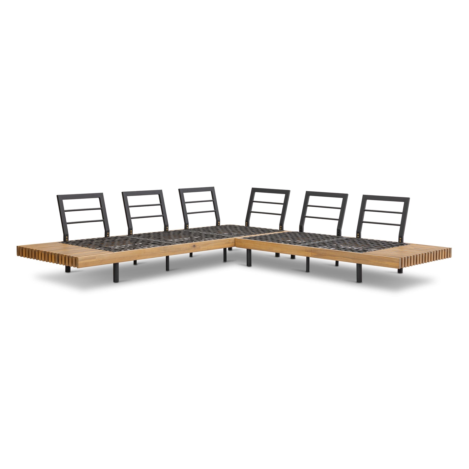 Lobos Outdoor Corner Sectional with Coffee Table | Medium Grey 