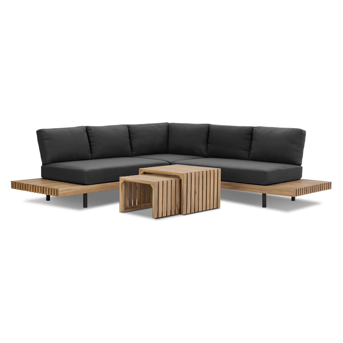 Lobos Outdoor Corner Sectional with Coffee Table | Medium Grey