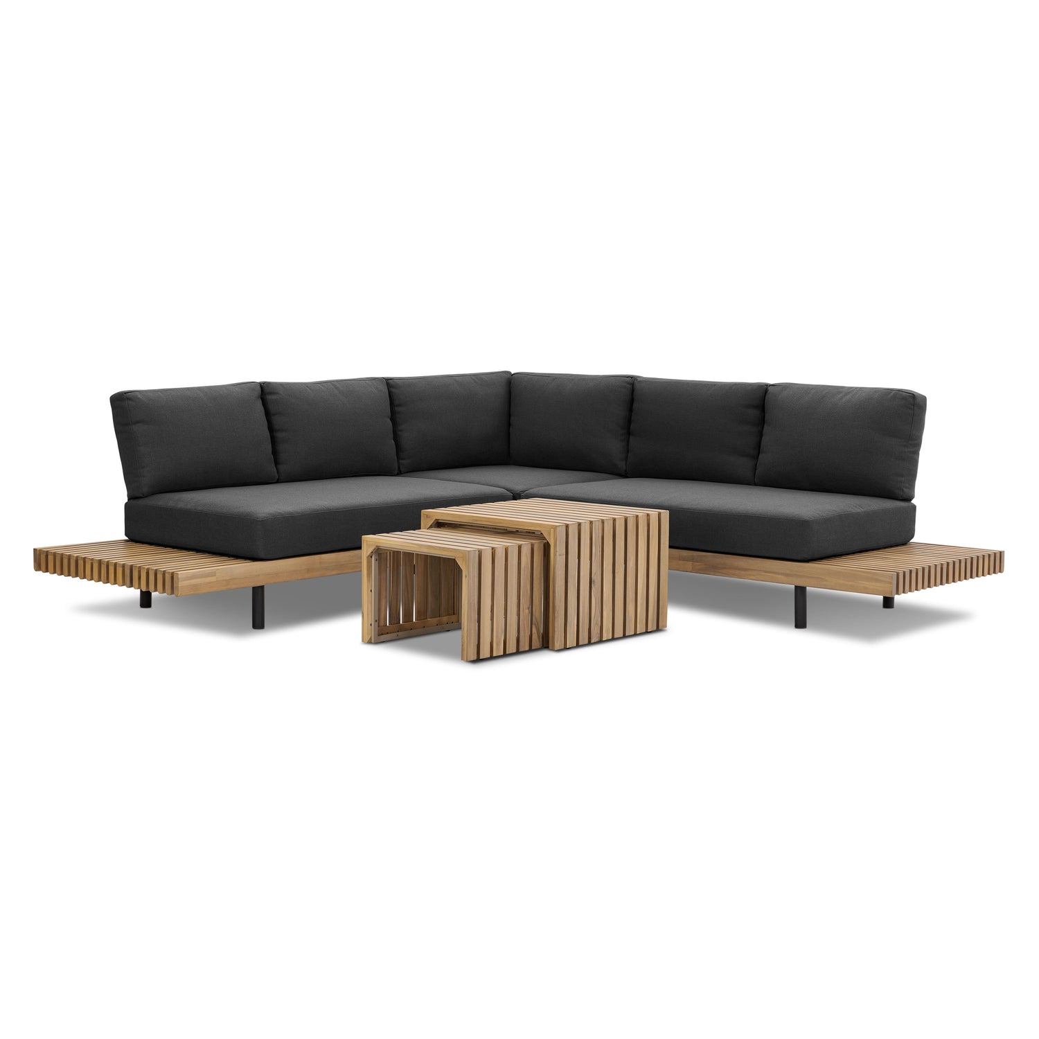 Lobos Outdoor Corner Sectional with Coffee Table | Medium Grey 