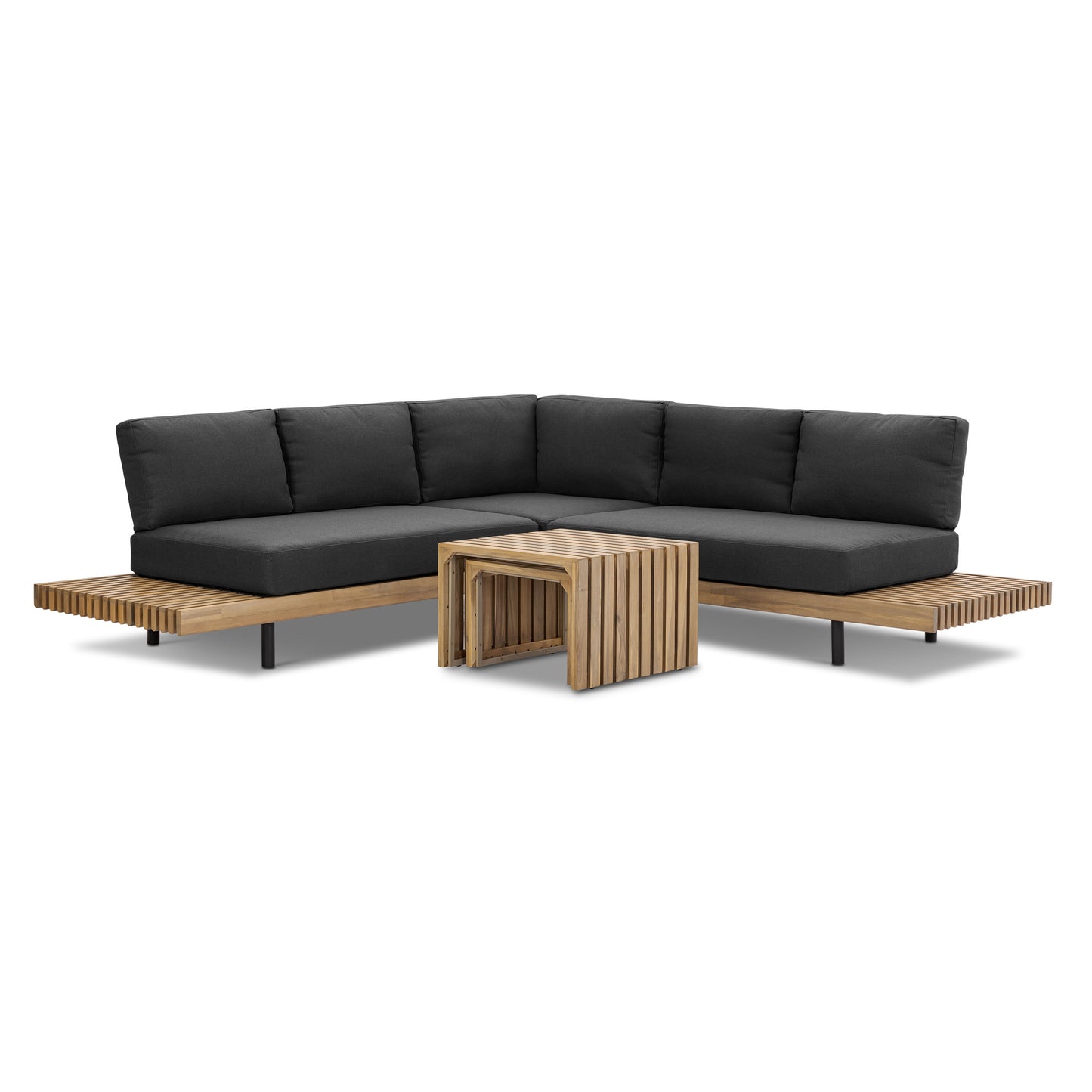 Lobos Outdoor Corner Sectional with Coffee Table | Medium Grey