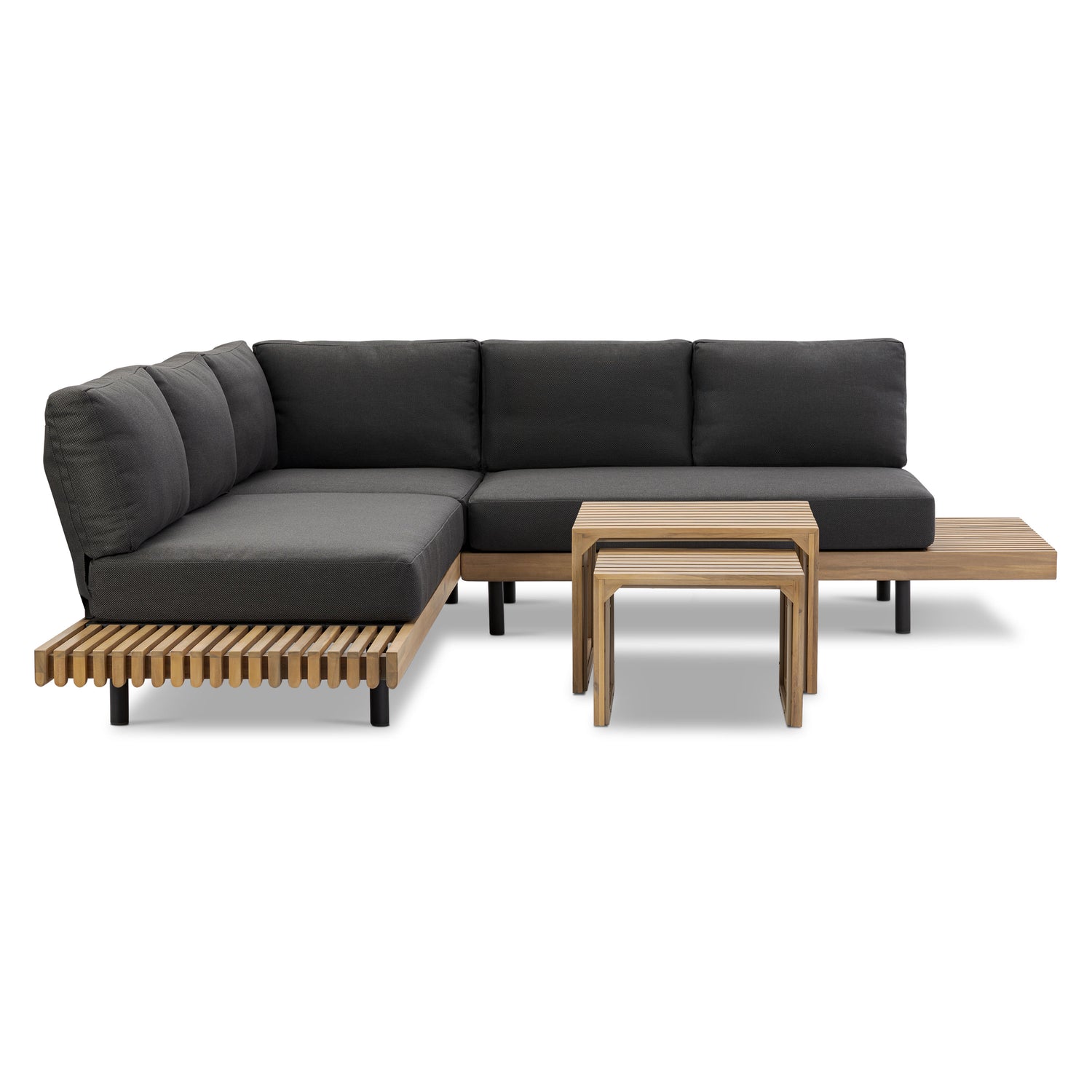 Lobos Outdoor Corner Sectional with Coffee Table | Medium Grey 