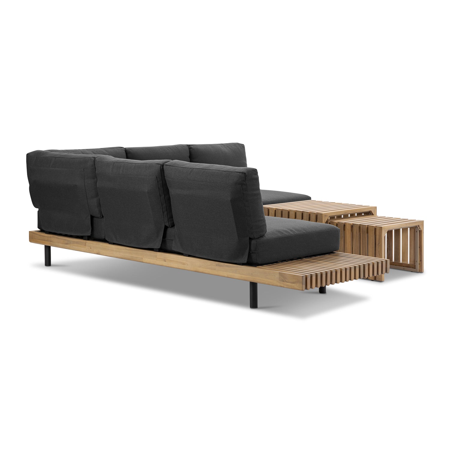 Lobos Outdoor Corner Sectional with Coffee Table | Medium Grey 
