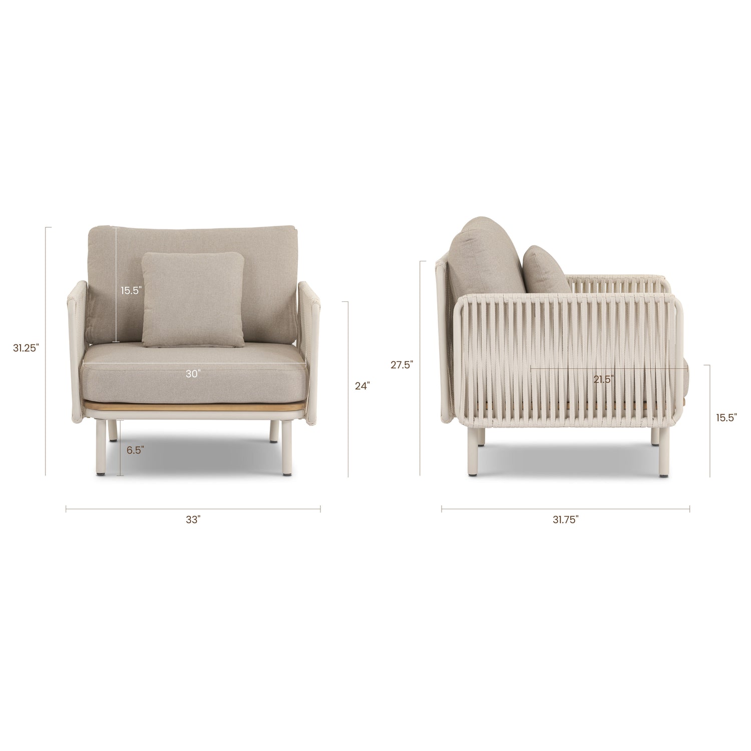 Salvora Outdoor Lounge Chair | Stone 