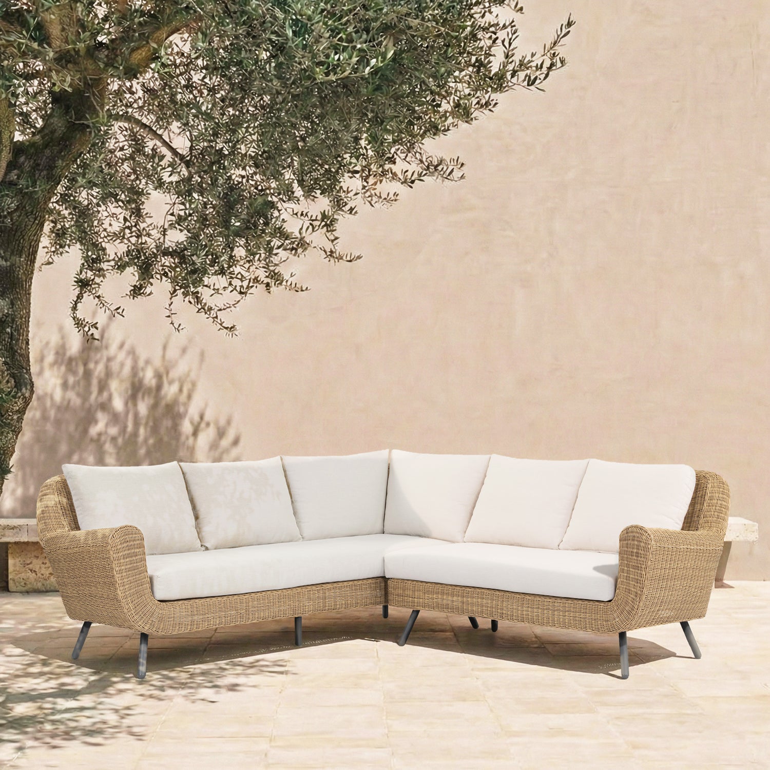Elba Outdoor Corner Sectional | Sand lifestyle_image