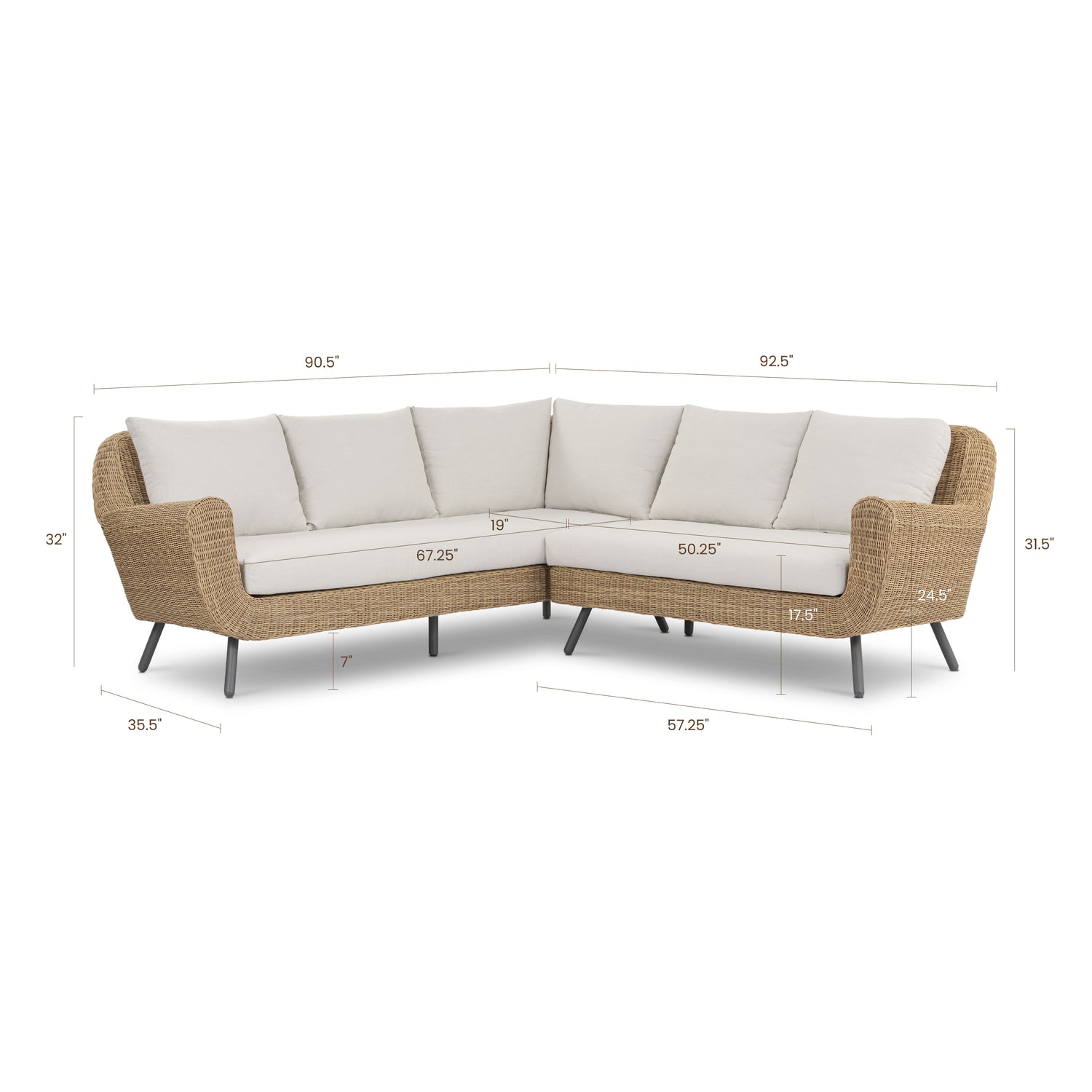 Elba Outdoor Corner Sectional | Sand 
